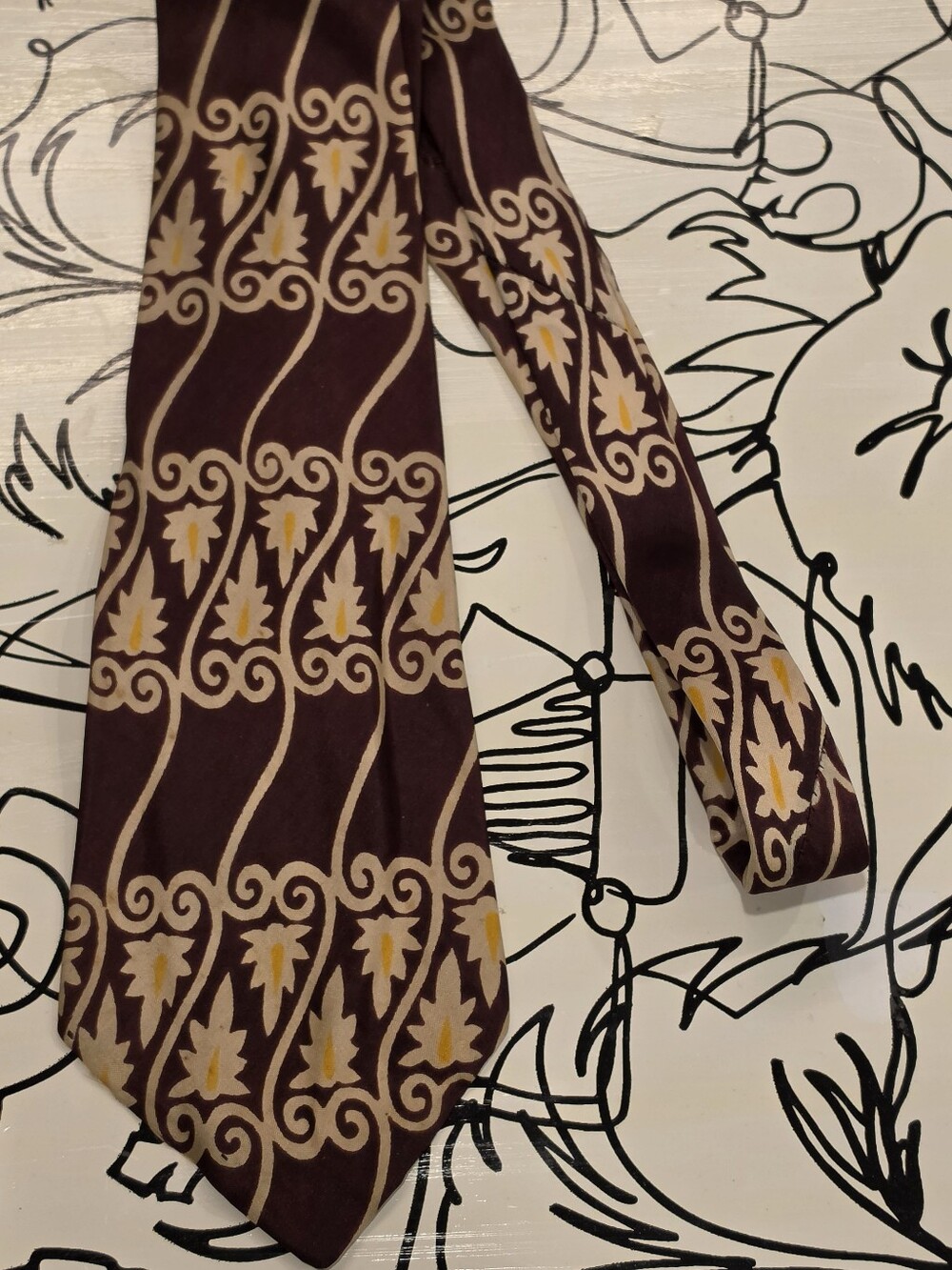 Vtg 40s 50s Smithtowne Silk Tie Famous Barr St Louis Swing Rockabilly Leaf 50x4